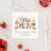 let the adventure begin forest animals baby shower スタンダードカクテルナプキン (インサイチュ)