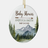 Let the Adventure Begin Forest Rustic Baby Shower セラミックオーナメント (右)