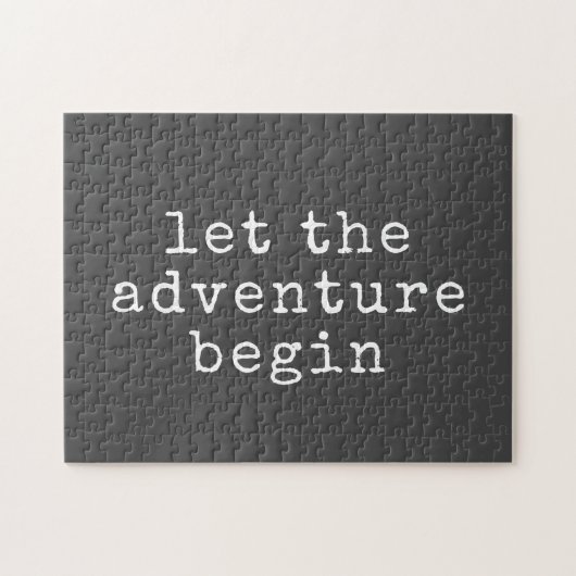 Let The Adventure Begin Modern Minimalist Quote ジグソーパズル (横)