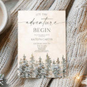 Let The Adventure Begin Pine Tree Bridal Shower 招待状