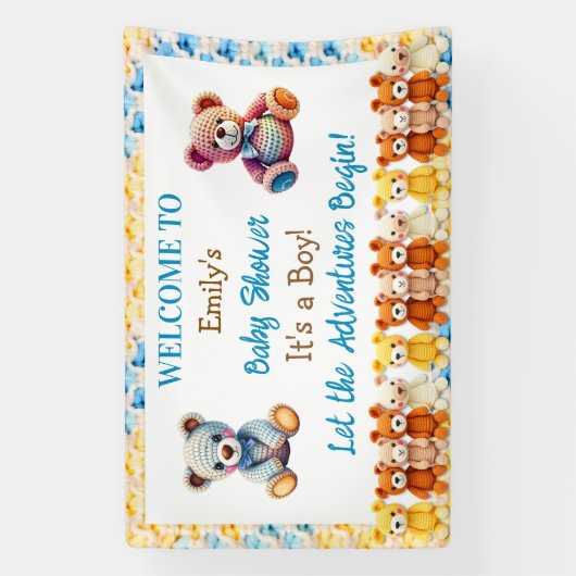 Let the Adventures Begin | Boy's Baby Shower 横断幕 (縦)