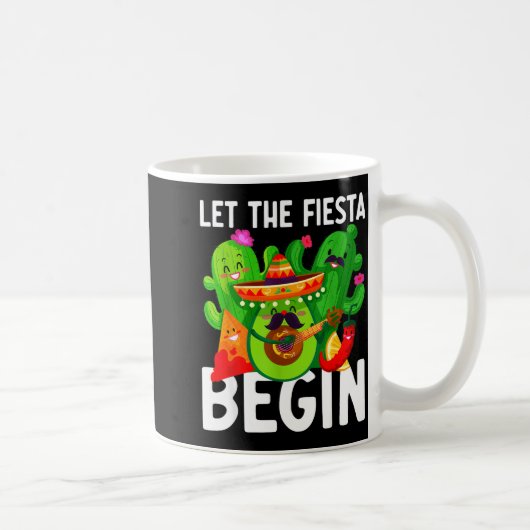 Let the fiesta begin funny cinco de mayo mexican L コーヒーマグカップ (右)