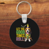 Let The Good Times -転が Mardiおもしろい Gras Dogs キーホルダー (正面)