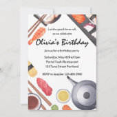 Let the Good Times 転が Sushiパーティー誕生日 招待状 (正面)