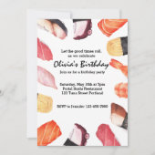 Let the Good Times 転が Sushiパーティー誕生日 招待状 (正面)