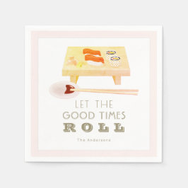 Let the Good Times 転が Sushi Pink紙ナプキン スタンダードカクテルナプキン