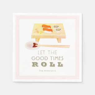 Let the Good Times 転が Sushi Pink紙ナプキン スタンダードカクテルナプキン