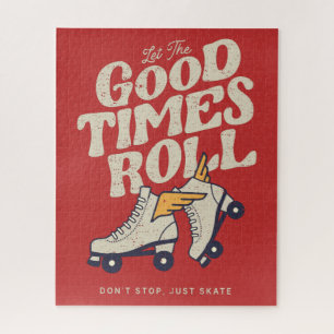 LET THE GOOD TIMES ROLL 80s RETRO ROLLER SKATE ジグソーパズル