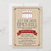 Let the Good Times Roll | Bowling Bachelor Party 招待状 (正面)