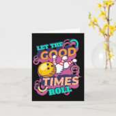 Let The Good Times Roll Bowling Shirts Funny Bowli カード (黄色い花)