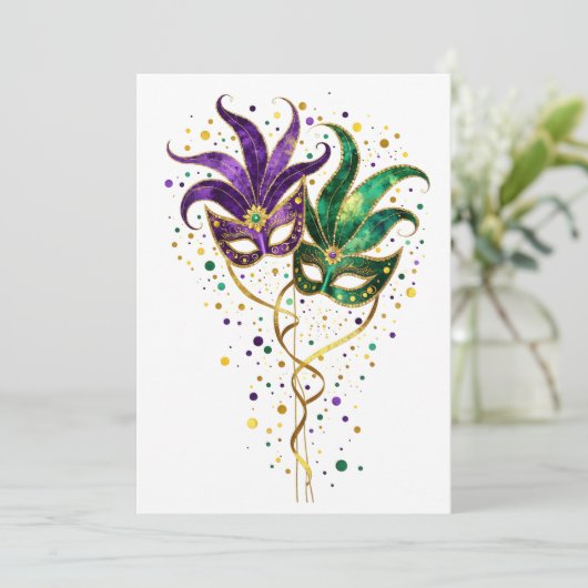 Let the Good Times Roll Mardi Gras Masks カード (スタンド正面)