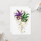 Let the Good Times Roll Mardi Gras Masks カード (正面/裏面インサイチュ)