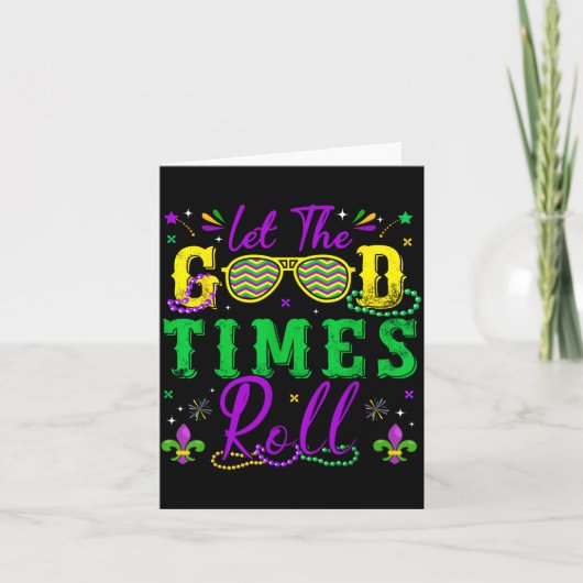 Let The Good Times Roll Mardi Gras New Orleans Men カード (正面)