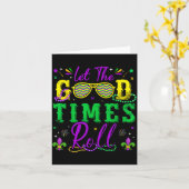 Let The Good Times Roll Mardi Gras New Orleans Men カード (黄色い花)