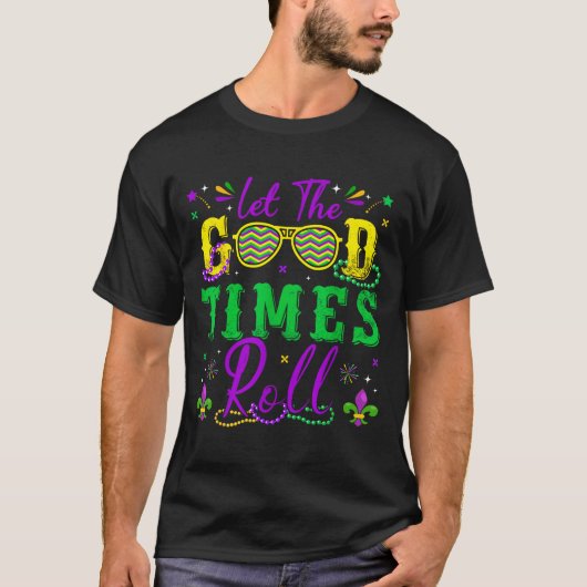 Let The Good Times Roll Mardi Gras New Orleans Men Tシャツ (正面)
