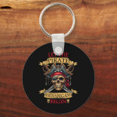Let The Pirate Shenanigans Begin Halloween Skull N キーホルダー (正面)