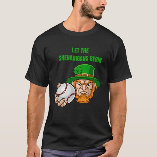 Let The Shenanigans Begin Baseball St Patrick's Da Tシャツ (正面)