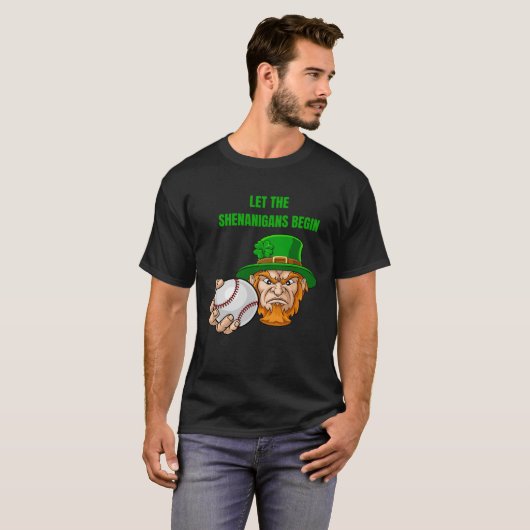 Let The Shenanigans Begin Baseball St Patrick's Da Tシャツ (正面フル)