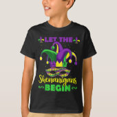 Let The Shenanigans Begin Mardi Gras Jester Hat Ma Tシャツ (正面)