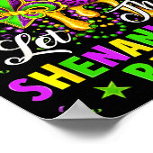 Let The Shenanigans Begin Mardi Gras Lips Girl Wom ポスター (角)