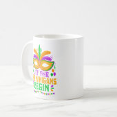 Let The Shenanigans Begin Mardi Gras Mask コーヒーマグカップ (正面左)