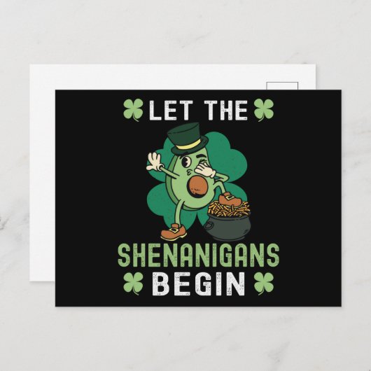 Let The Shenanigans Begin - St Patricks Day ポストカード (正面/裏面)