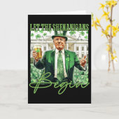 Let The Shenanigans Begin Trump St Patrick's Day  カード (黄色い花)