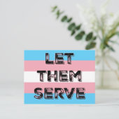 LET THEM SERVE trans*サービスメンバーの抗議カード ポストカード (スタンド正面)