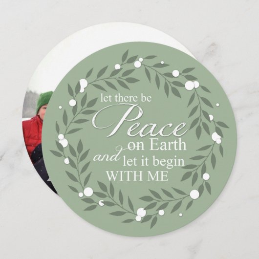 Let There Be Peace On Earth Custom Photo シーズンカード (正面/裏面)