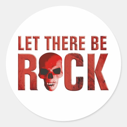 let there be rock skull red ラウンドシール (正面)