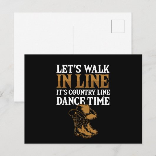 Let Walk In Line Dance Sport Rodeo Gift ポストカード (正面/裏面)