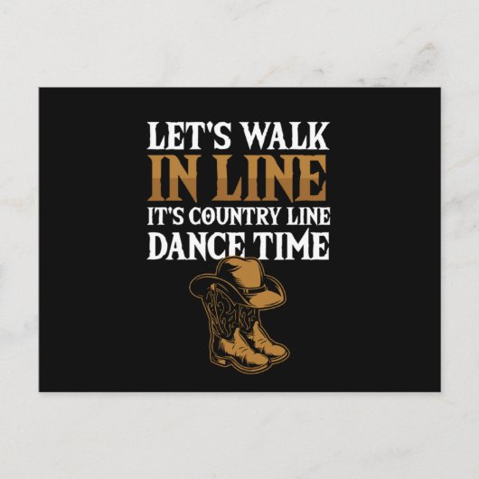 Let Walk In Line Dance Sport Rodeo Gift ポストカード (正面)