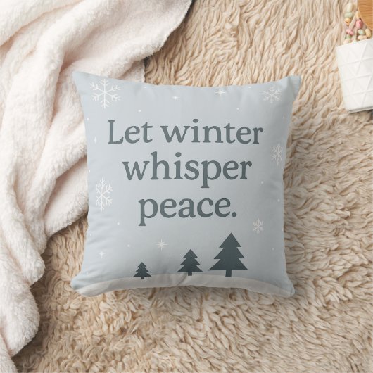 Let Winter Whisper Peace – Scandinavian Winter  クッション (ブランケット)
