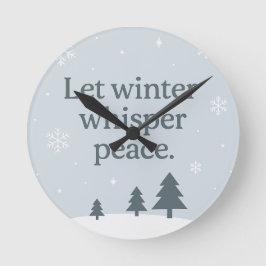 Let Winter Whisper Peace – Scandinavian Winter  ラウンド壁時計