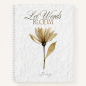 Let Words Bloom – プレスドフラワーの手書き文字 ノートブック (正面)