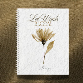 Let Words Bloom  – Pressed Floral Writing  ノートブック