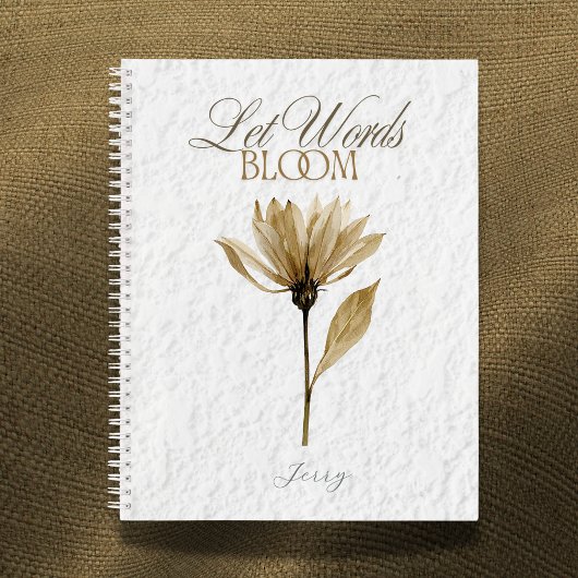 Let Words Bloom  – Pressed Floral Writing  ノートブック