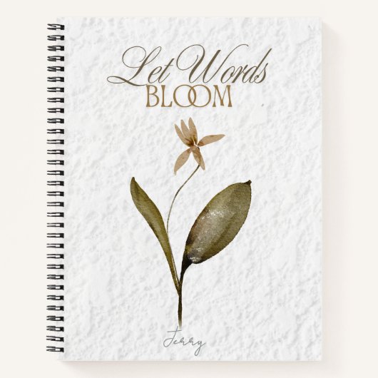 Let Words Bloom – Pressed Flower Journal for Write ノートブック (正面)