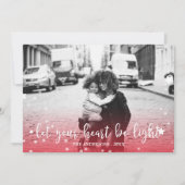 Let Your ハートBe Light Red Holiday Photo シーズンカード (正面)