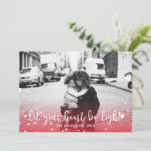 Let Your ハートBe Light Red Holiday Photo シーズンカード (スタンド正面)