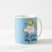 Let Your Day Shine Rainbow Mug – Cute & Uplifting コーヒーマグカップ (正面右)
