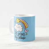 Let Your Day Shine Rainbow Mug – Cute & Uplifting コーヒーマグカップ (正面左)