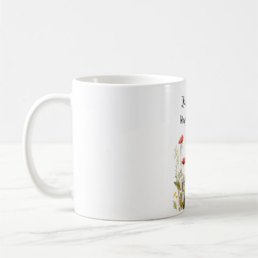 Let Your Dreams Blossom Mug – Inspirational Floral コーヒーマグカップ (左)