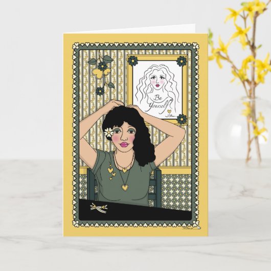 Let Your Hair Down_C_Greeting Card カード (黄色い花)