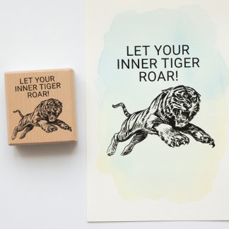 Let Your Inner Tiger Roar Inspirational Stamp ラバースタンプ