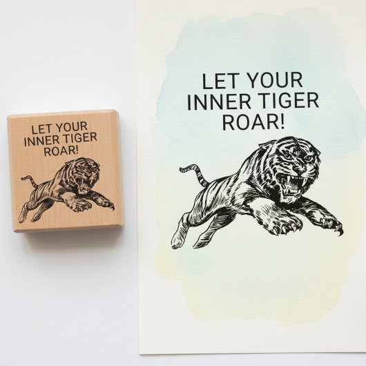 Let Your Inner Tiger Roar Inspirational Stamp ラバースタンプ