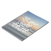 Let Your Light Shine引用文 – サンセット海 ノートブック (左側)