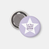 Let Your Light Shine Bible Verse White Star Purple マグネット (正面/裏面)