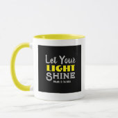 Let Your Light Shine Bible Verse Yellow Black  マグカップ (左)