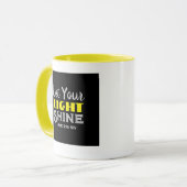 Let Your Light Shine Bible Verse Yellow Black  マグカップ (正面左)